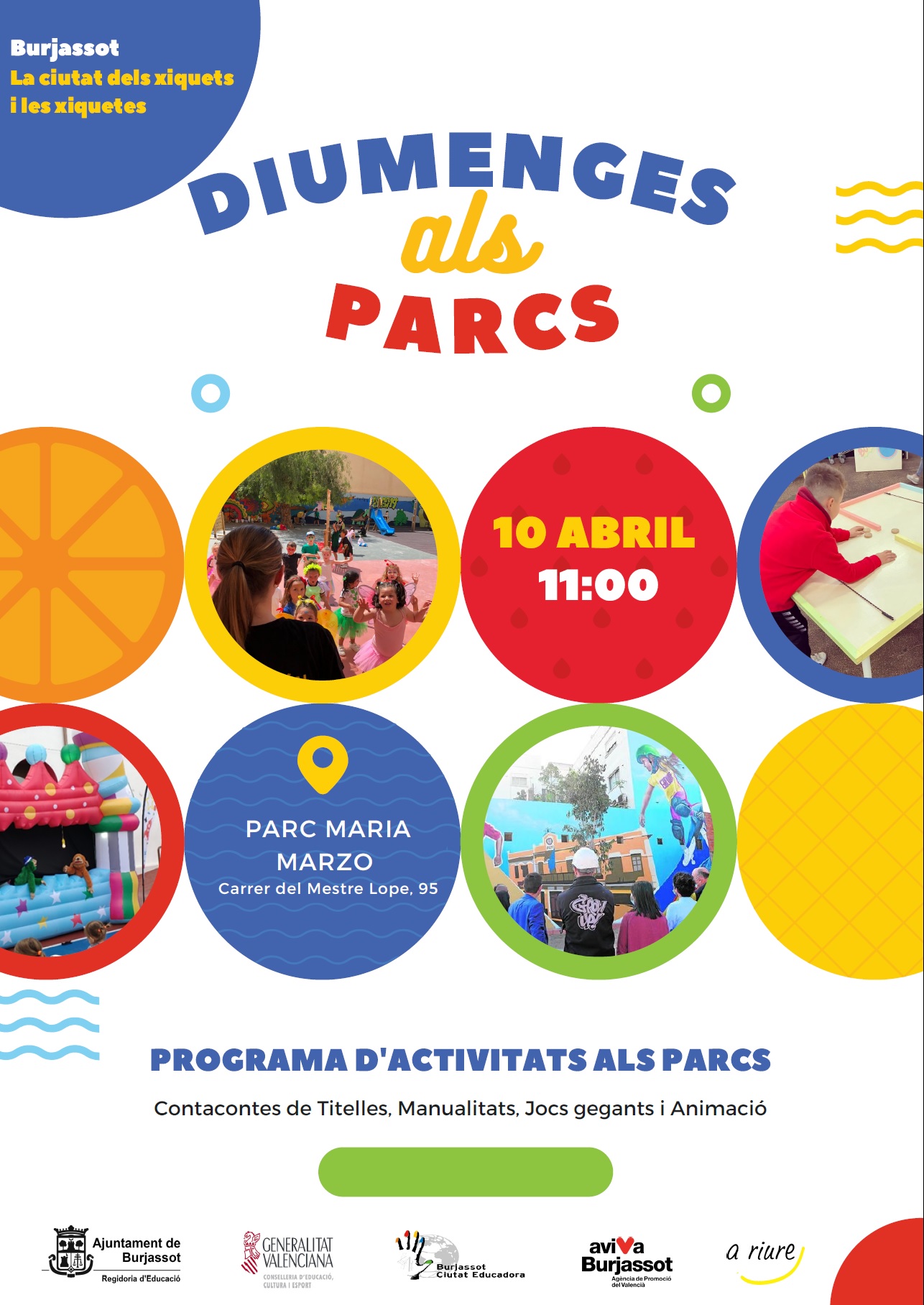 Comienzan en Burjassot los “Diumenges als parcs”, una nueva iniciativa educativa para el ocio y tiempo libre